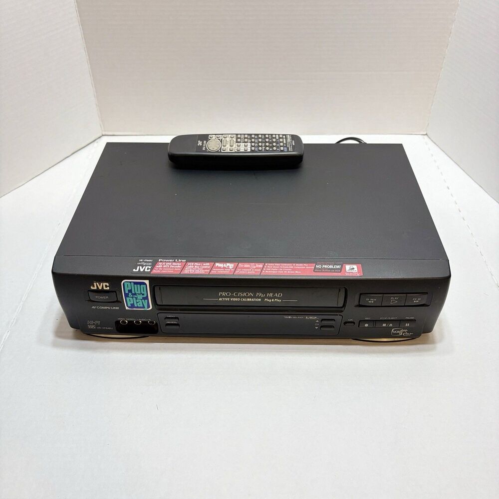 JVC HR-VP646U 4-Head VHS VCR Player Recorder Tested Working With Remote